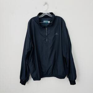 St Martin By Turfer Black Nylon 1/4 Zip Jacket Men’s Size XL